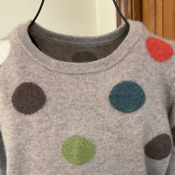 Cynthia Rowley 2 Ply 100% Cashmere Pullover Polka Dot Sweater Extra Small - Picture 2 of 5